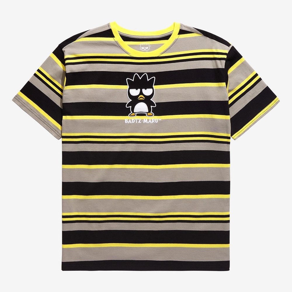 NWT Sanrio Badtz-Maru Portrait Embroidered Stripe T-Shirt